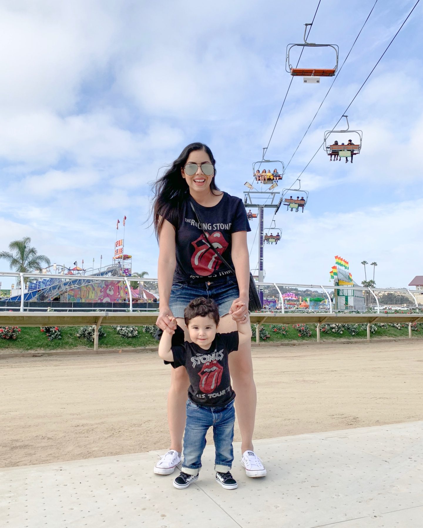 Mommy and me outfits, mother and son outfits, rolling stone tees mother and son, San Diego mom blogger