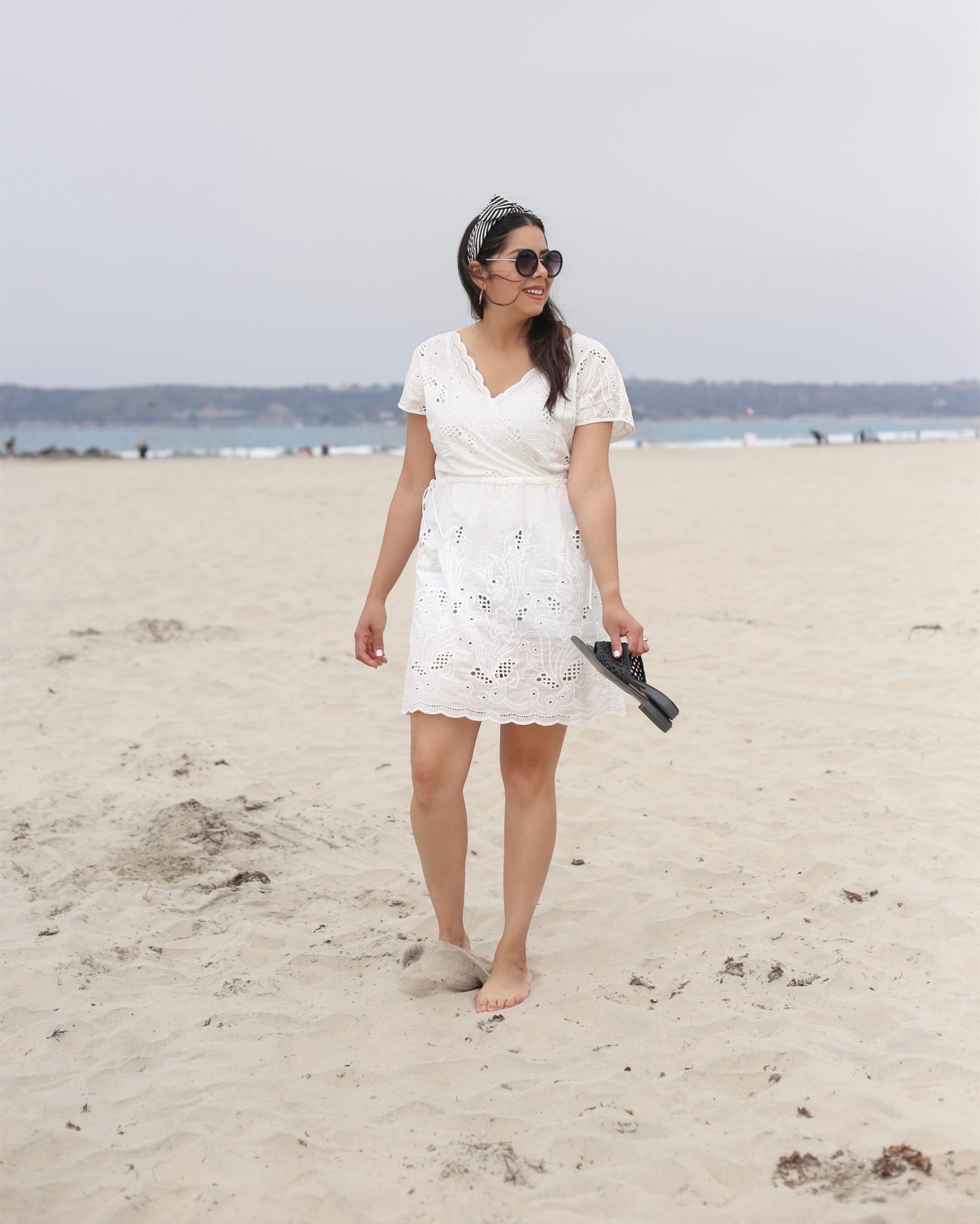 Coronado Beach, how to wear a white coverup dress