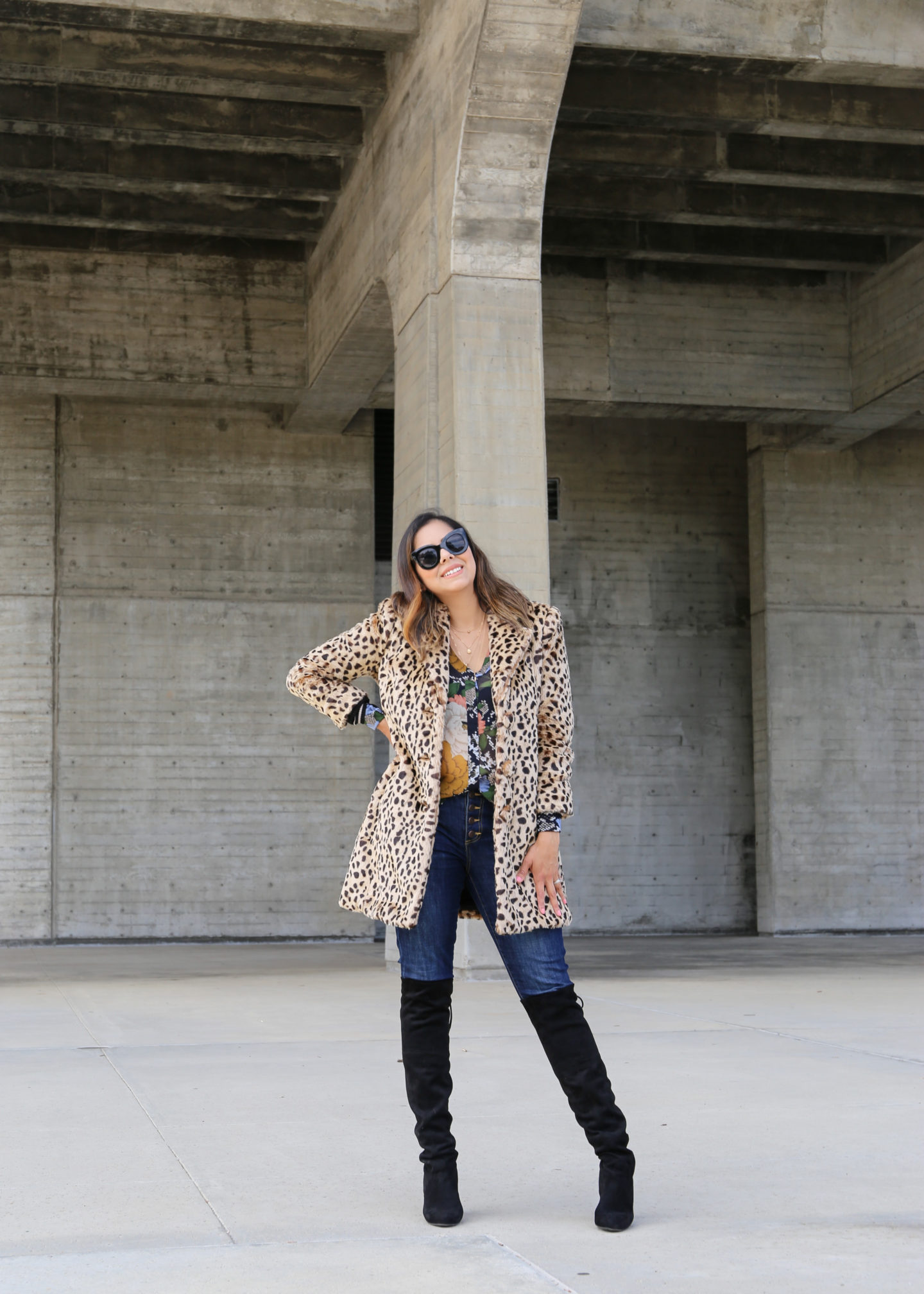 fall 2019 outfit idea, leopard coat outfit idea