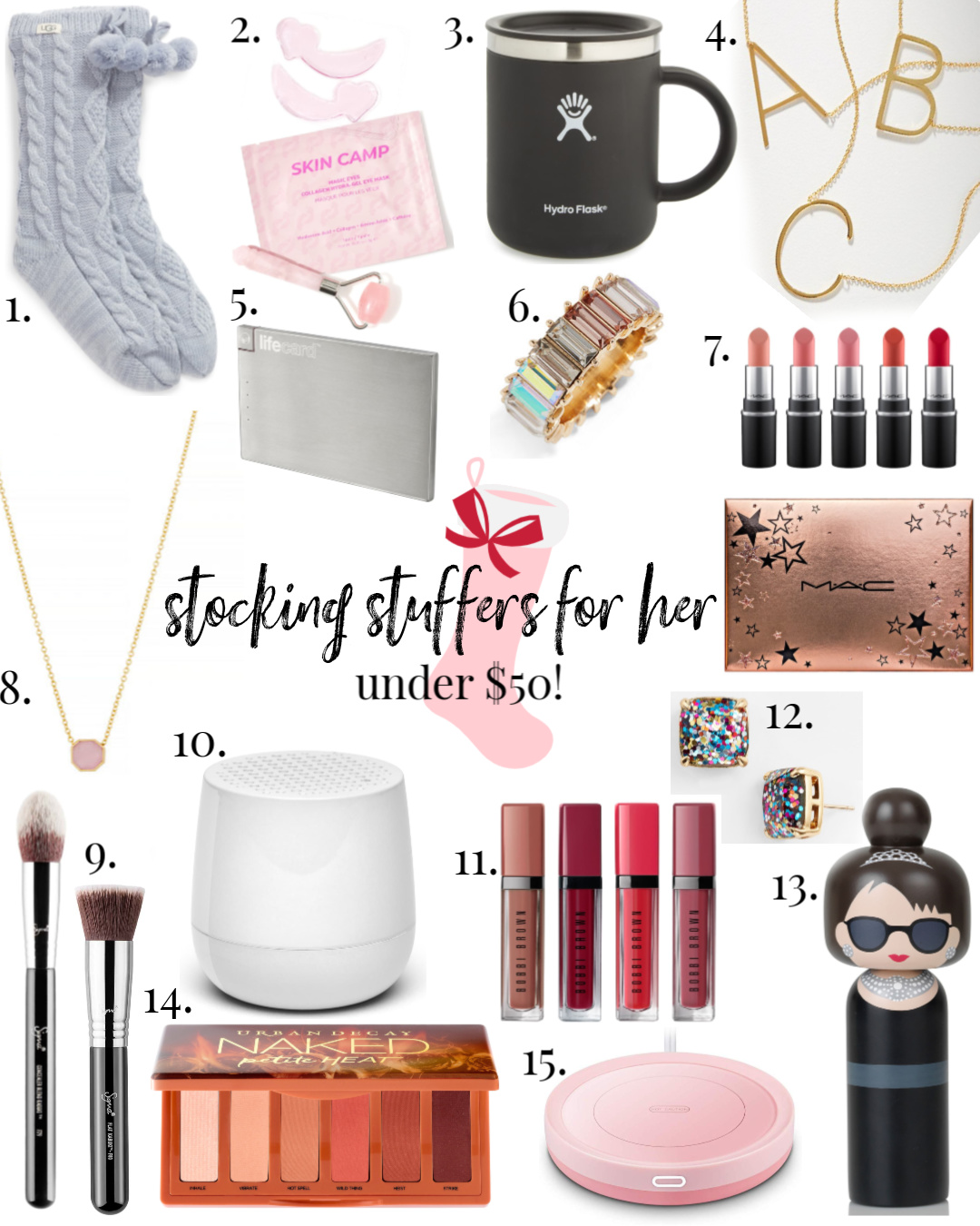 Stocking Stuffer Gift Ideas for her under $50, Gift Guide for women under $50, fun stocking stuffers