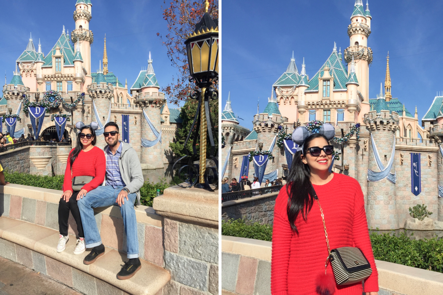 Couples pic in front of Disneyland castle