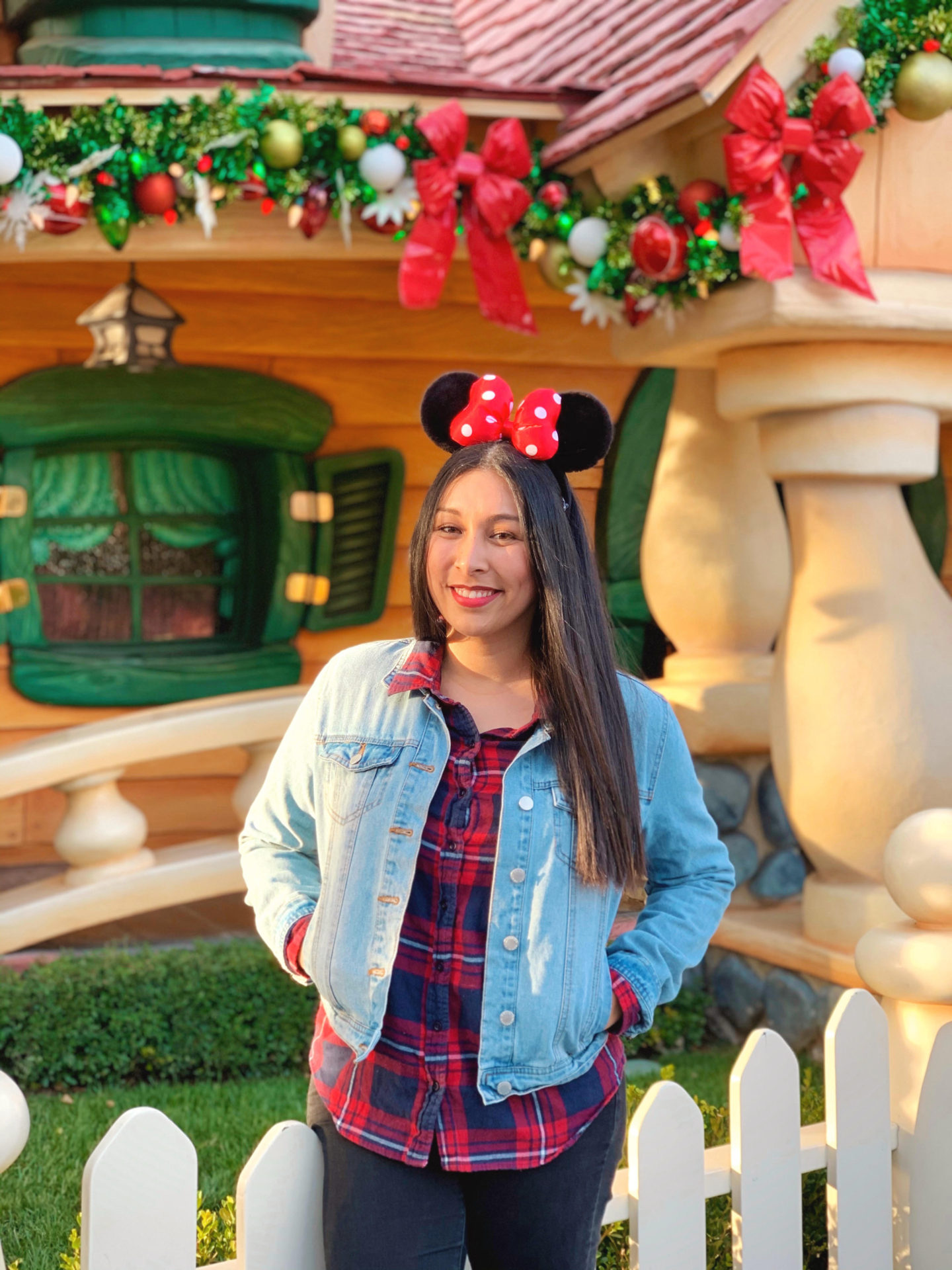 In front of Mickey's House during the Holidays