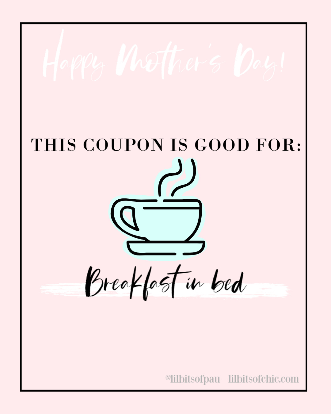 Mother's Day Gift breakfast in bed, no cost Mother's Day Gift ideas