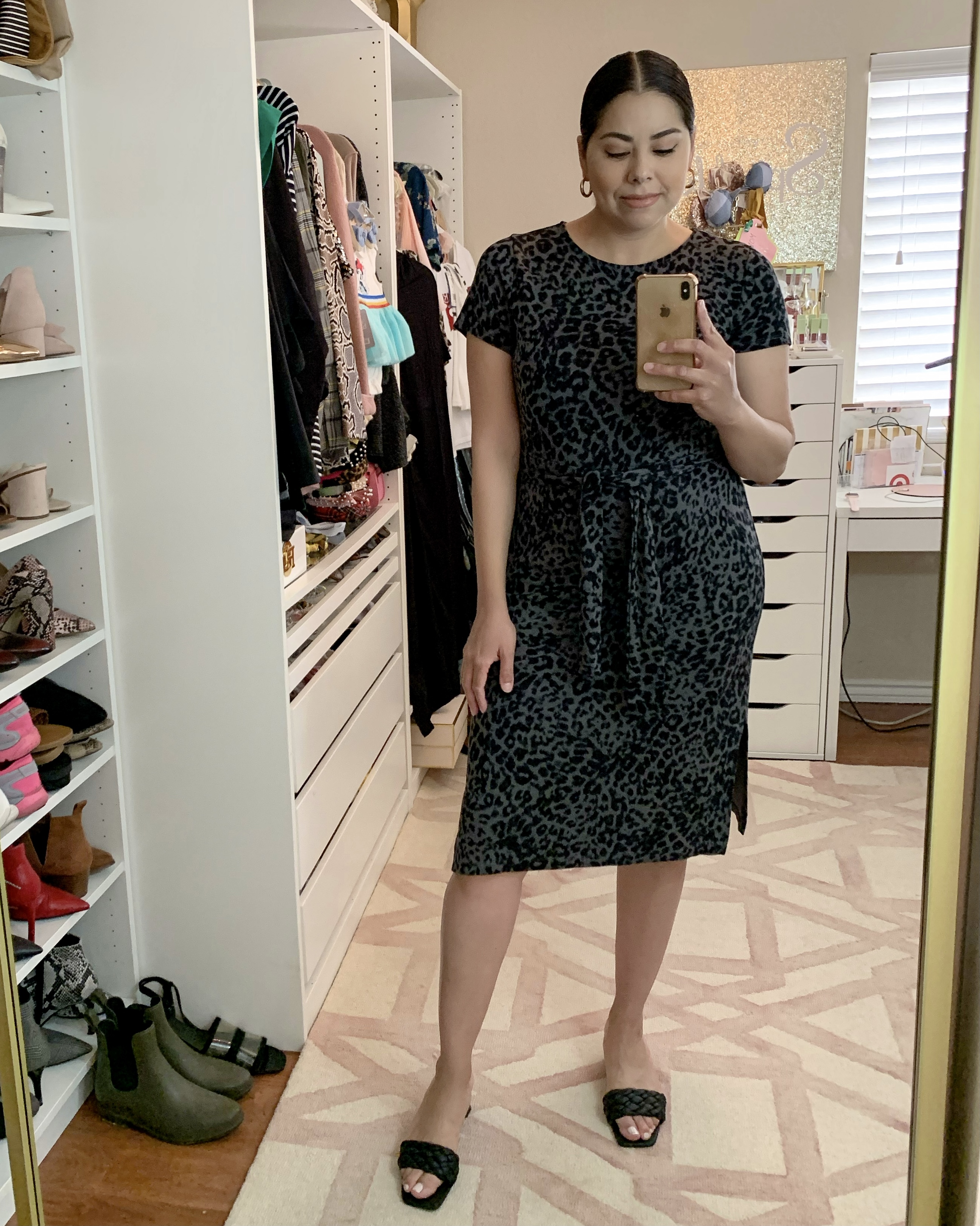 how to style a leopard midi dress, affordable braided sandals