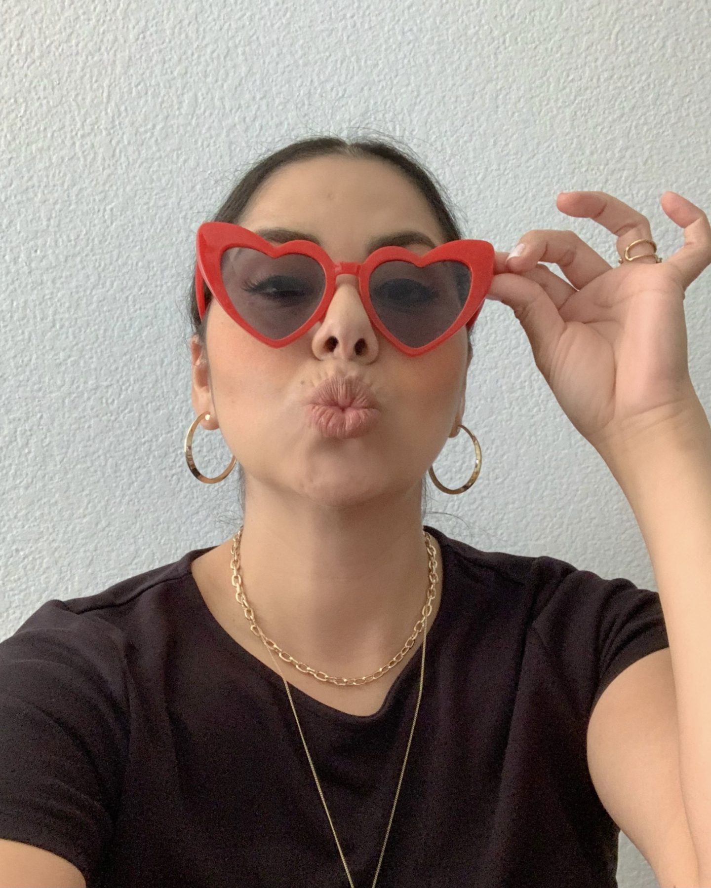 red heart shaped sunglasses from Amazon, Amazon fashion post