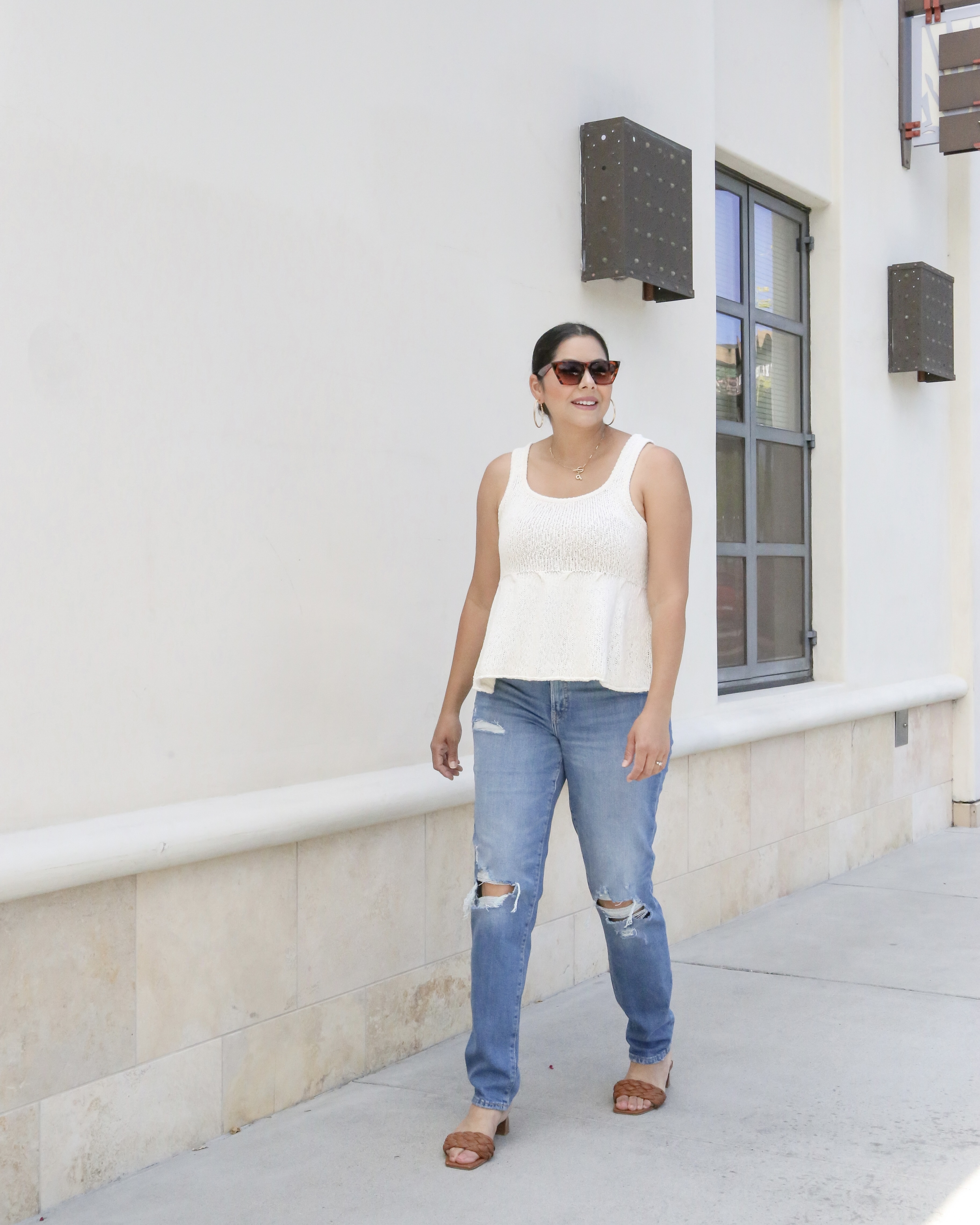 What to wear in San Diego, knit peplum top outfit