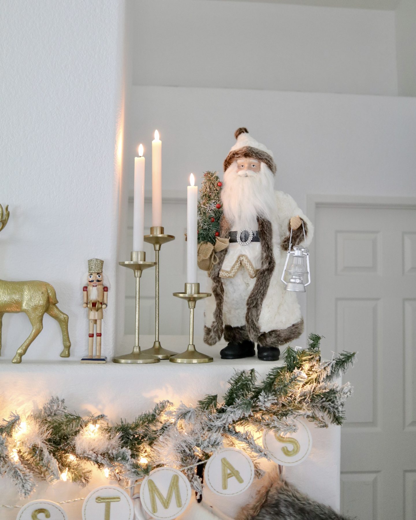 Elegant Santa home decor, amazon flameless candles