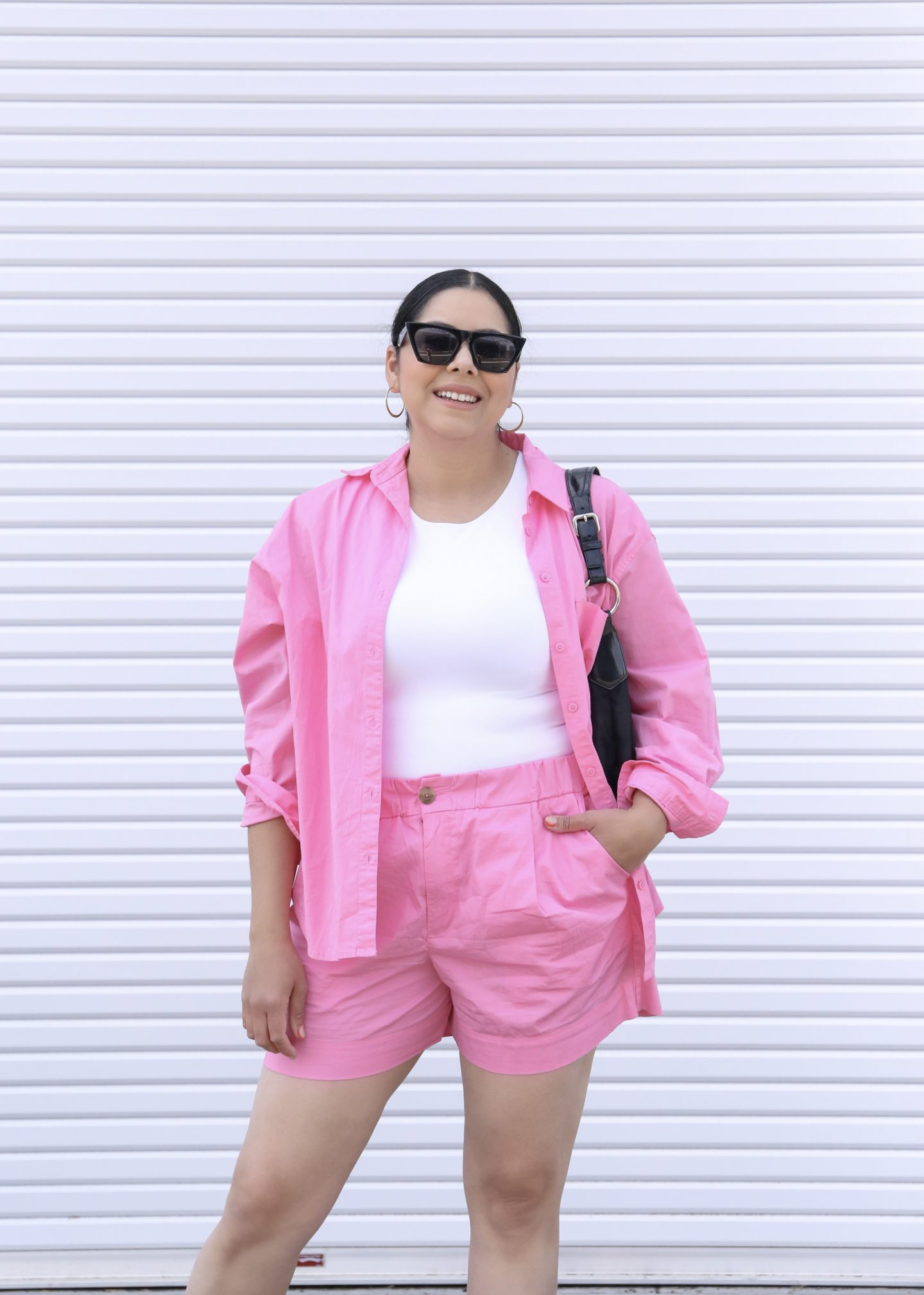 summer style, how to wear hot pink shorts, how to style a hot pink shirt