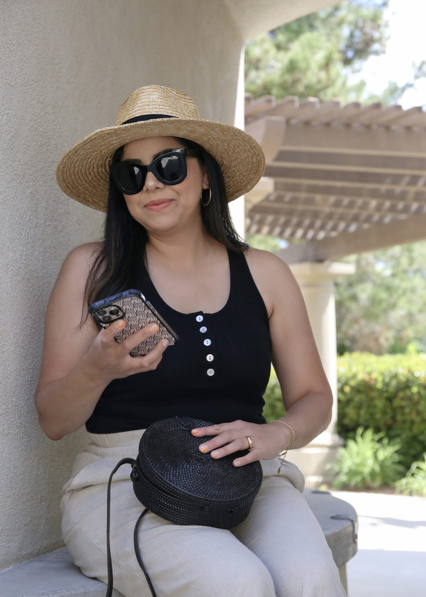 Joanna straw hat outfit, latina style blogger blog post