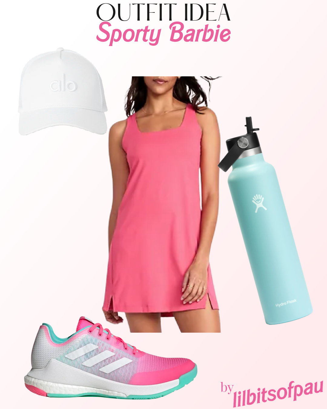 Sporty Barbie vibes, pink sporty dress