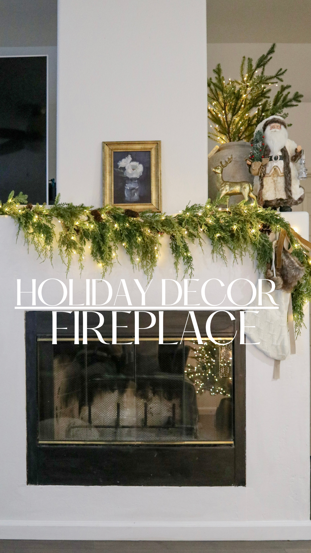 elegantly decorated mantel for Christmas, how to style your mantel for the holidays