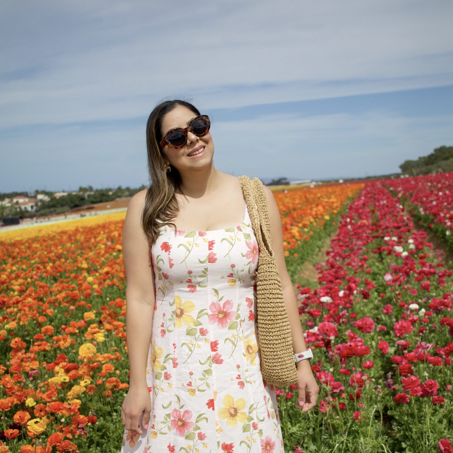 Latina style blogger at the Carlsbad Flower Fields