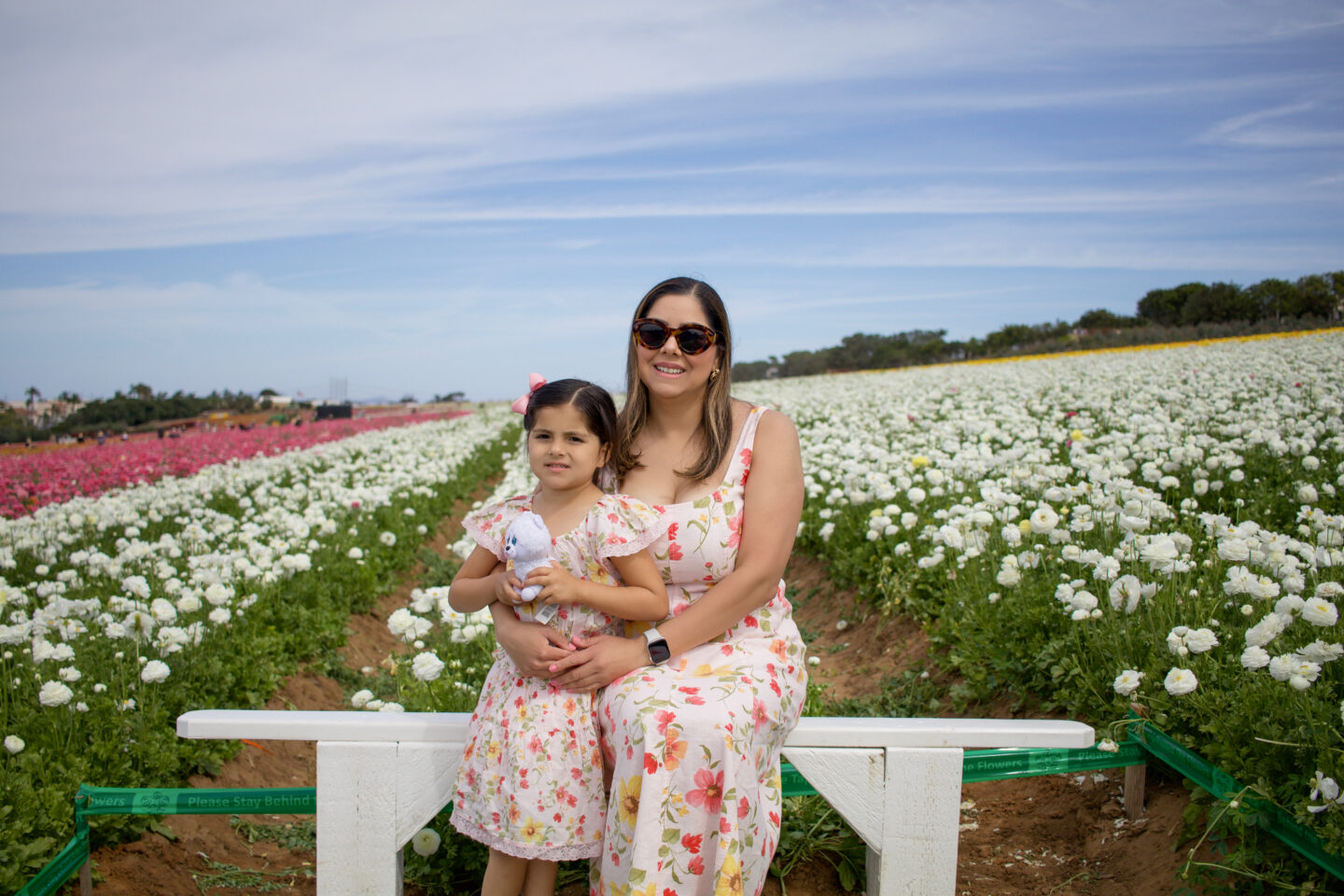 San Diego mother and daughter in matching floral dresses